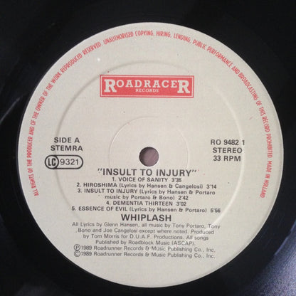 Whiplash (5) : Insult To Injury (LP, Album)