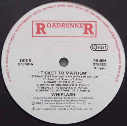 Whiplash (5) : Ticket To Mayhem (LP, Album)