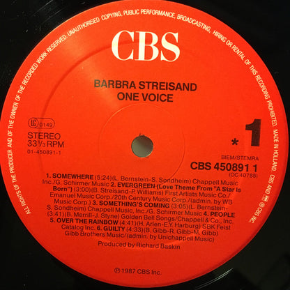 Barbra Streisand : One Voice (LP, Album)