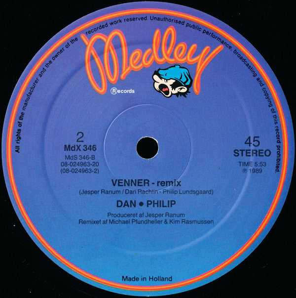 Dan* • Philip* : Fed Rock / Venner (12")