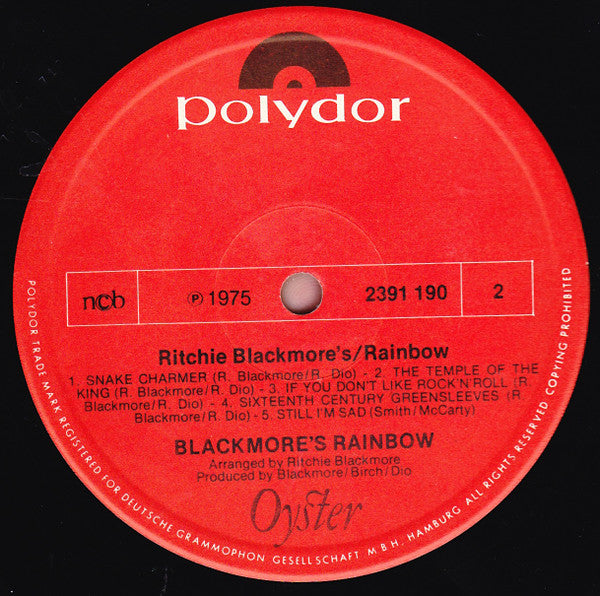 Ritchie Blackmore's Rainbow* : Ritchie Blackmore's Rainbow (LP, Album, RP, Gat)