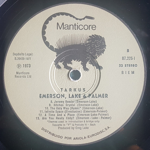 Emerson, Lake & Palmer : Tarkus (LP, Album, Gat)