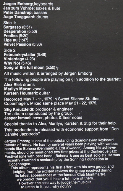 Jørgen Emborg : Sargasso (LP, Album)