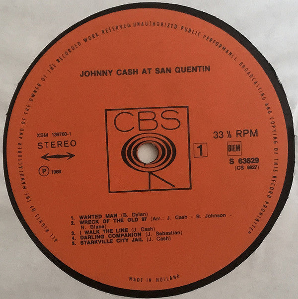 Johnny Cash : Johnny Cash At San Quentin (LP, Album)