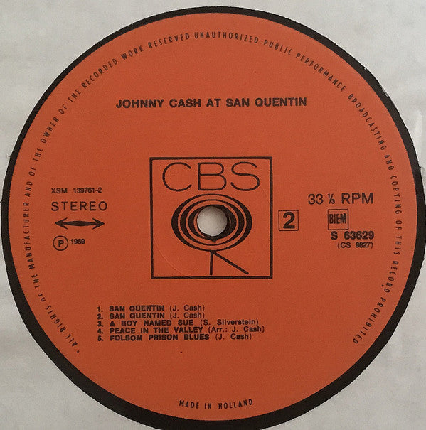 Johnny Cash : Johnny Cash At San Quentin (LP, Album)