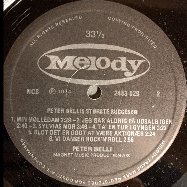 Peter Belli : Peter Belli's Største Succes'er (LP, Comp)