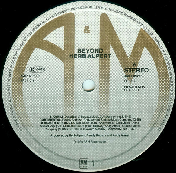 Herb Alpert : Beyond (LP, Album)