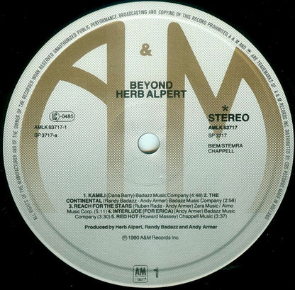 Herb Alpert : Beyond (LP, Album)