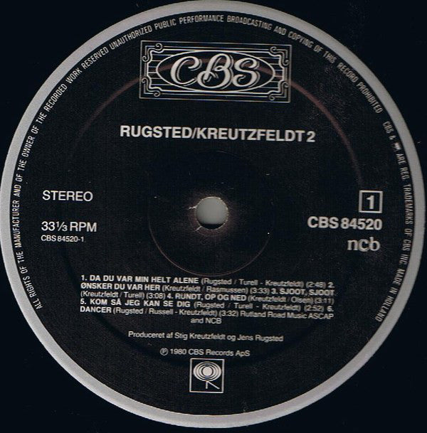 Rugsted Kreutzfeldt* : Rugsted Kreutzfeldt 2 (LP, Album)