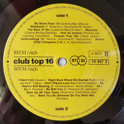 Various : Club Top 16 - Internationale Top Hits - September/Oktober '89 (LP, Comp)