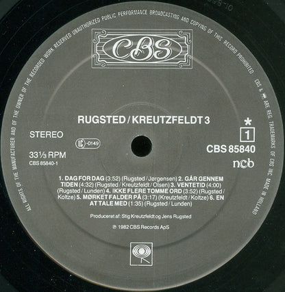 Rugsted Kreutzfeldt* : Rugsted Kreutzfeldt 3 (LP, Album, Gat)