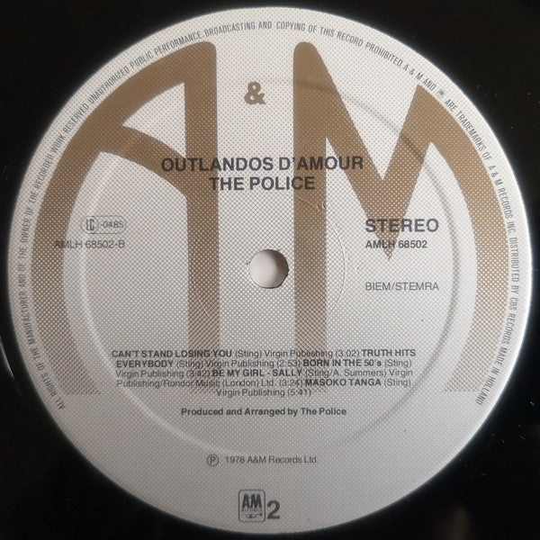 The Police : Outlandos D'Amour (LP, Album, RP)