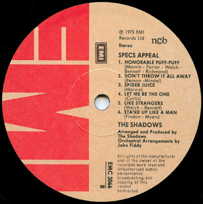 The Shadows : Specs Appeal (LP, Album)