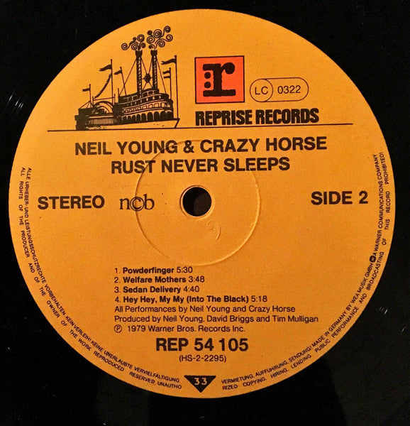 Neil Young & Crazy Horse : Rust Never Sleeps (LP, Album, RE)