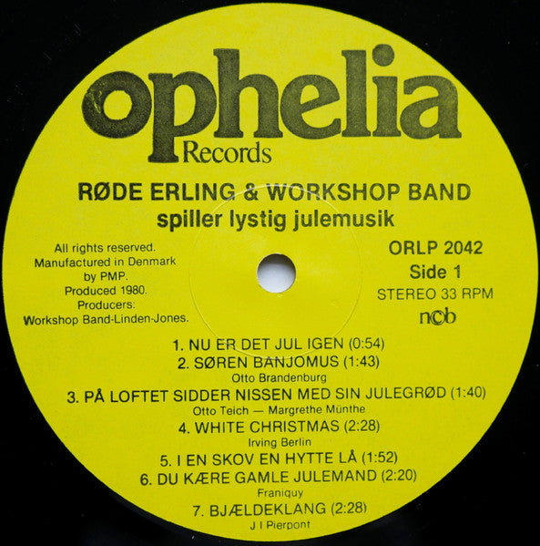 Røde Erling & Workshop Band : Røde Erling & Workshop Band Spiller Lystig Julemusik (LP, Album)