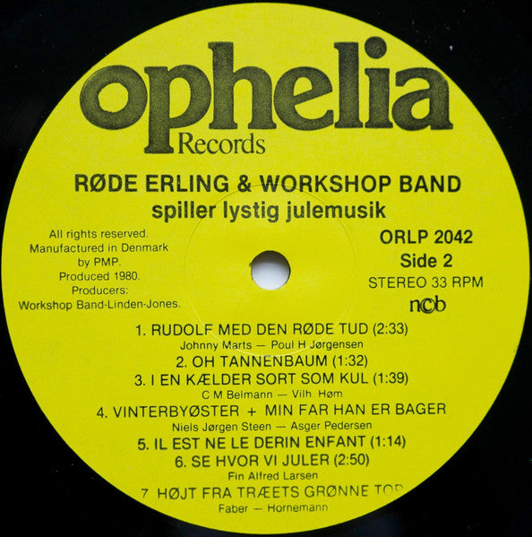Røde Erling & Workshop Band : Røde Erling & Workshop Band Spiller Lystig Julemusik (LP, Album)