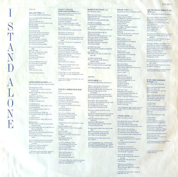 Agnetha Fältskog : I Stand Alone (LP, Album)