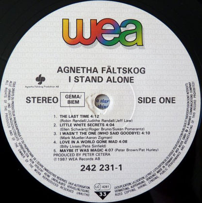 Agnetha Fältskog : I Stand Alone (LP, Album)