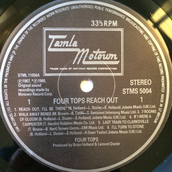 Four Tops : Four Tops Reach Out (LP, Album, RE, RP)