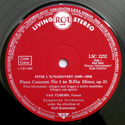 Pyotr Ilyich Tchaikovsky, Van Cliburn, RCA Victor Symphony Orchestra, Kiril Kondrashin : Konzert Für Klavier Und Orchester Nr. 1 B-moll, Op. 23 (LP)
