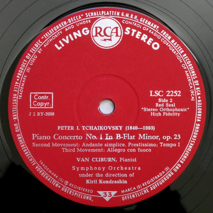Pyotr Ilyich Tchaikovsky, Van Cliburn, RCA Victor Symphony Orchestra, Kiril Kondrashin : Konzert Für Klavier Und Orchester Nr. 1 B-moll, Op. 23 (LP)