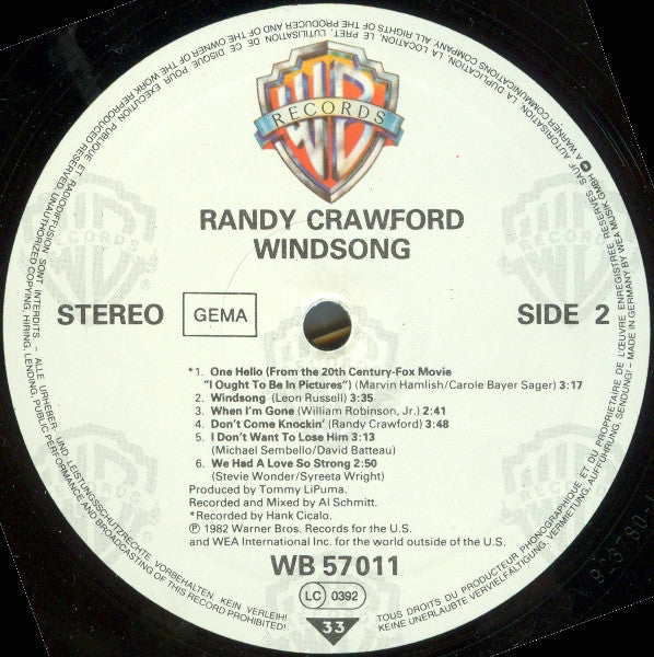 Randy Crawford : Windsong (LP, Album, RE)