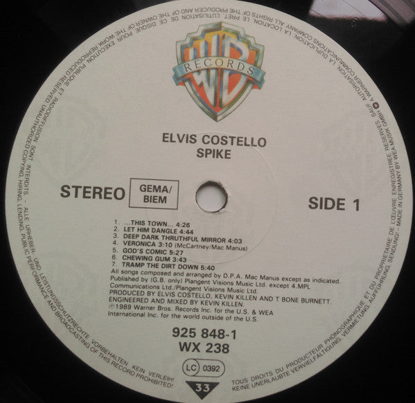 Elvis Costello : Spike (LP, Album, TEL)
