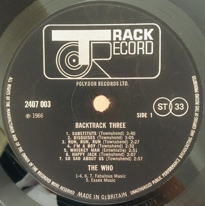 The Who / Jimi Hendrix : Backtrack 3 (LP, Comp)