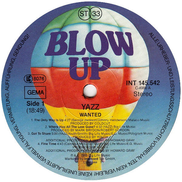 Yazz : Wanted (LP, Album)