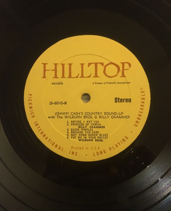 Johnny Cash : Johnny Cash’s Country Round Up With The Wilburn Bros. And Billy Grammer  (LP, Comp)