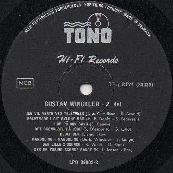 Gustav Winckler : Gustav Winckler Vol. 1 (LP, Comp, RE)