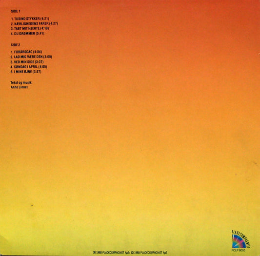 Anne Linnet : Jeg Er Jo Lige Her (LP, Album)