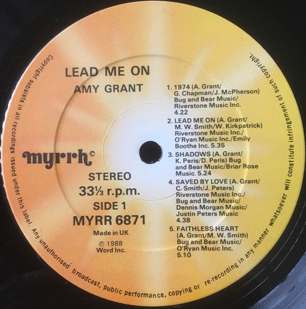 Amy Grant : Lead Me On (LP, Album)