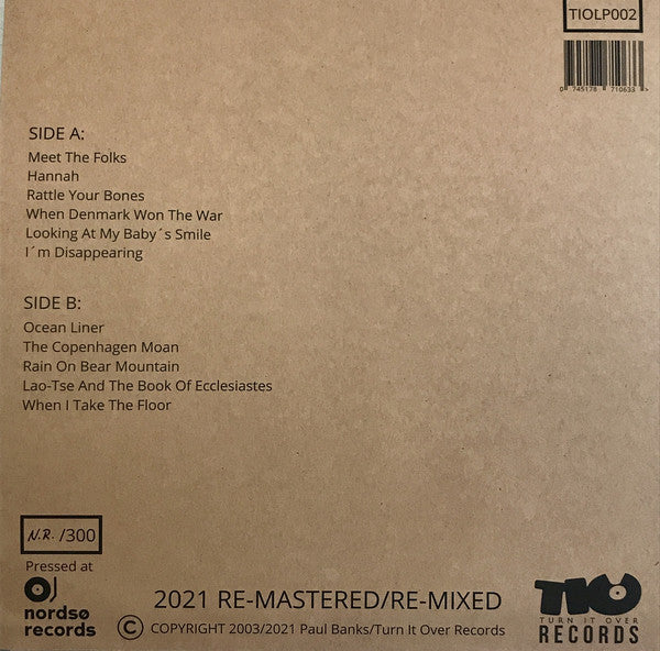 Paul Banks : Bones And Love Bombs (LP, Album, RE)