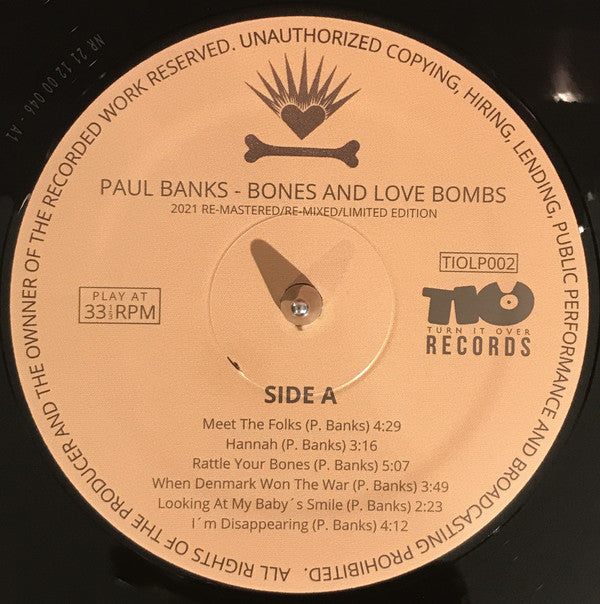 Paul Banks : Bones And Love Bombs (LP, Album, RE)