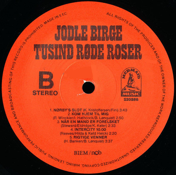 Jodle Birge : Tusind Røde Roser (LP, Album)