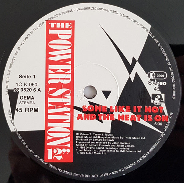The Power Station : Some Like It Hot / The Heat Is On (12", Maxi)
