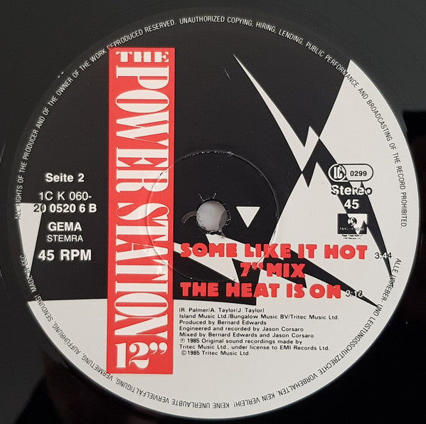 The Power Station : Some Like It Hot / The Heat Is On (12", Maxi)
