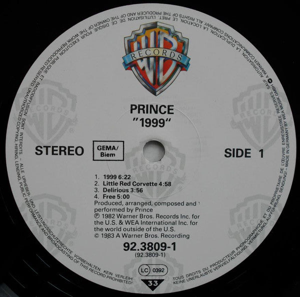 Prince : 1999 (LP, Album, RE)