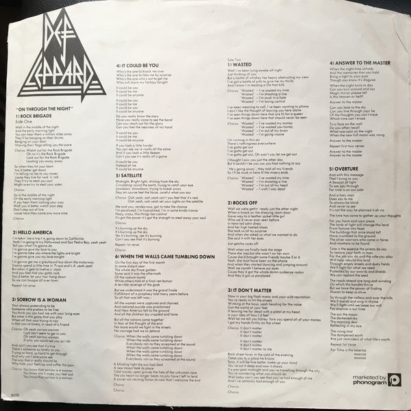 Def Leppard : On Through The Night (LP, Album)