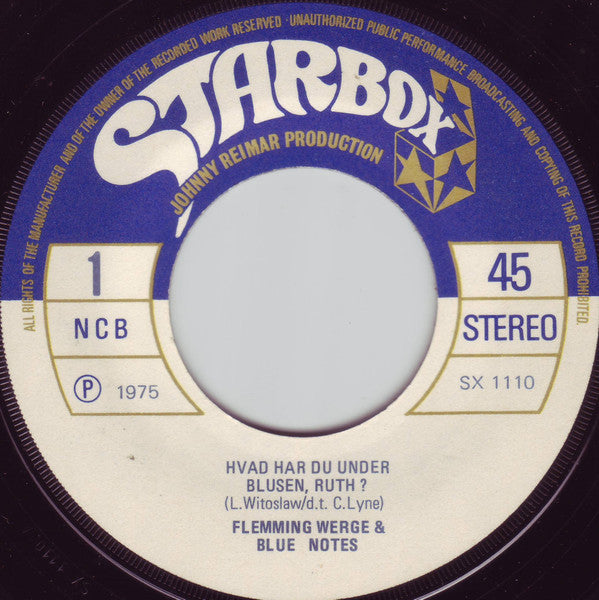 Flemming Werge Og Blue Notes : Hvad Har Du Under Blusen, Ruth? (7", Single)