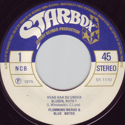 Flemming Werge Og Blue Notes : Hvad Har Du Under Blusen, Ruth? (7", Single)