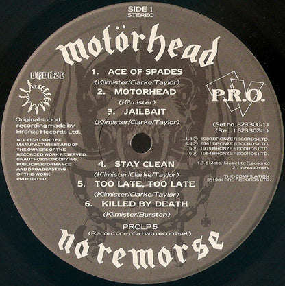 Motörhead : No Remorse (2xLP, Album, Comp, Ltd, S/Edition, Lea)