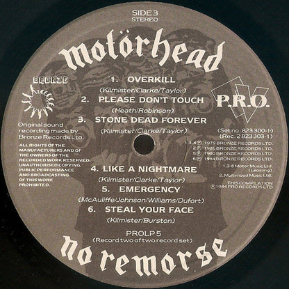 Motörhead : No Remorse (2xLP, Album, Comp, Ltd, S/Edition, Lea)