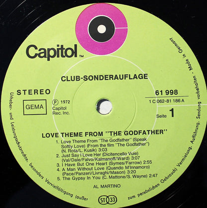 Al Martino : Love Theme From The Godfather (LP, Album, Club)