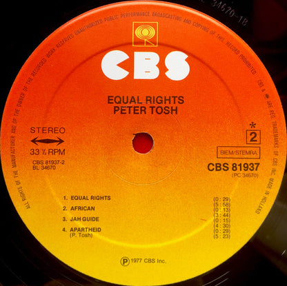 Peter Tosh : Equal Rights (LP, Album)