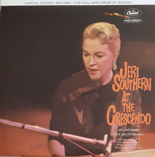 Jeri Southern : Jeri Southern At The Crescendo (LP, Album)
