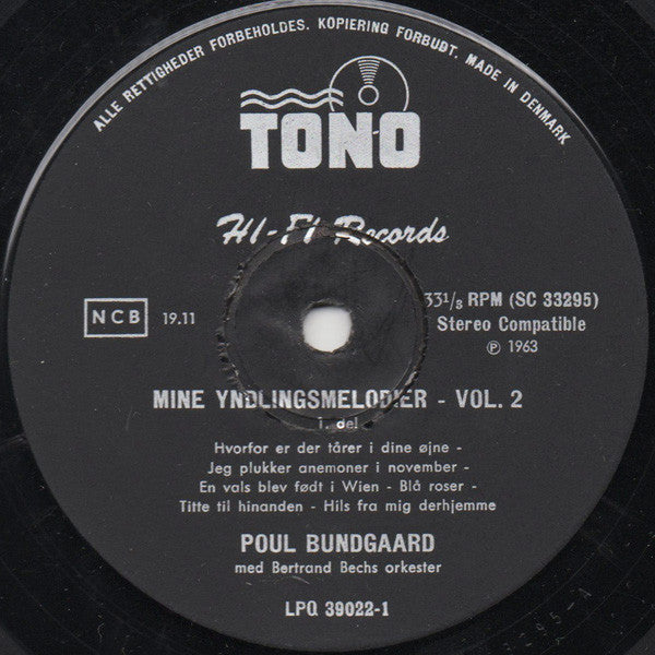 Poul Bundgaard : Mine Yndlingsmelodier Vol. 2 (LP, Album)