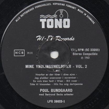 Poul Bundgaard : Mine Yndlingsmelodier Vol. 2 (LP, Album)
