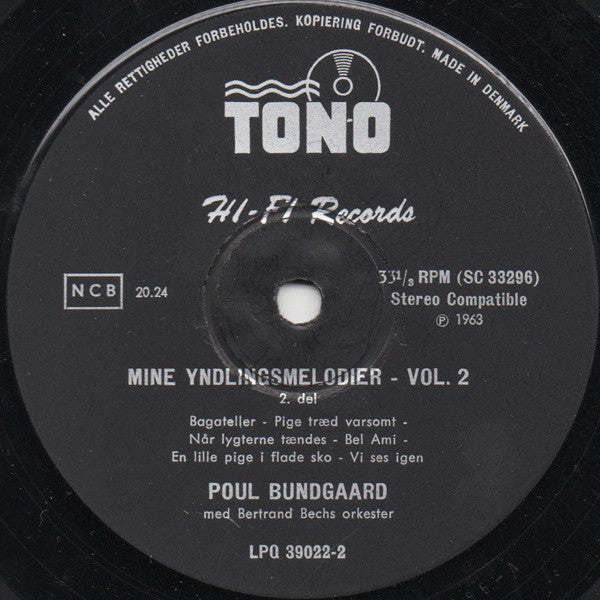Poul Bundgaard : Mine Yndlingsmelodier Vol. 2 (LP, Album)